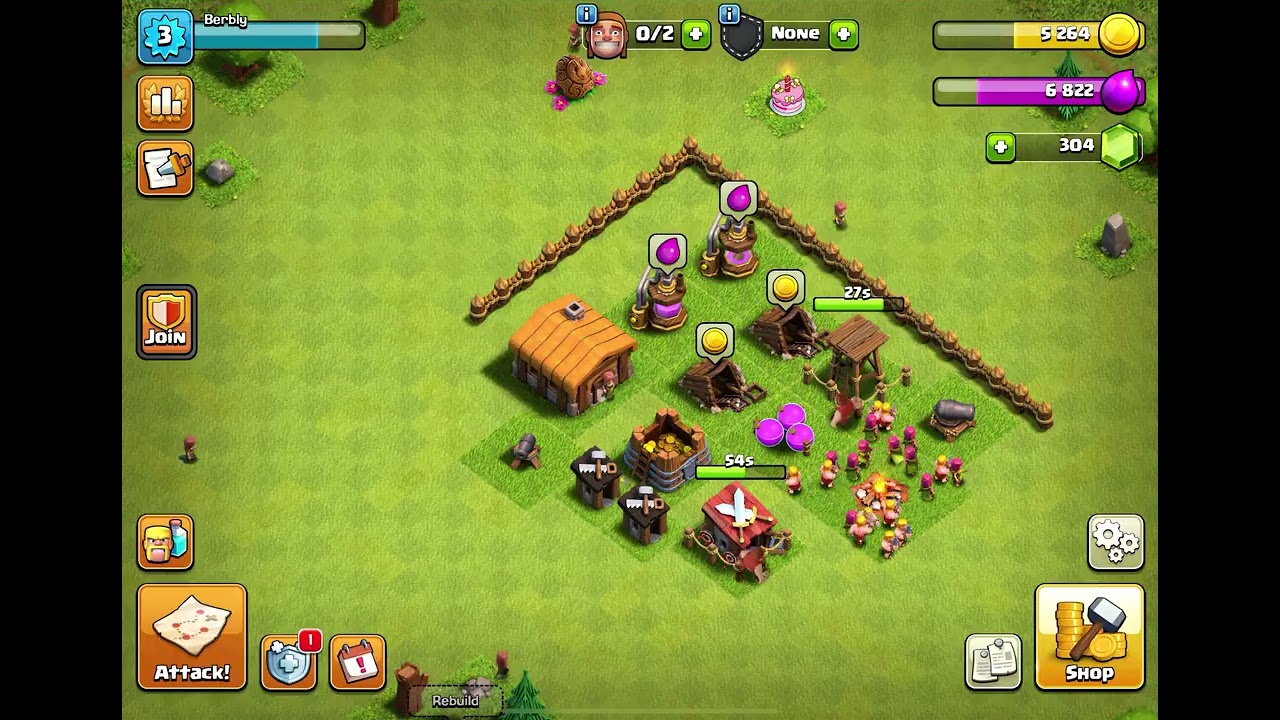 Clash of Clans (2012) | Upgrading to Level 3 Village