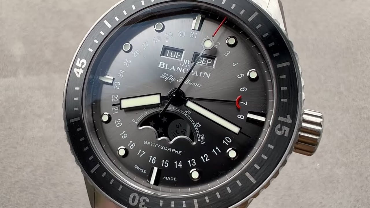 Blancpain Fifty Fathoms Bathyscaphe Quantième Complet Phases De Lune 5054-1210-98S Watch Review