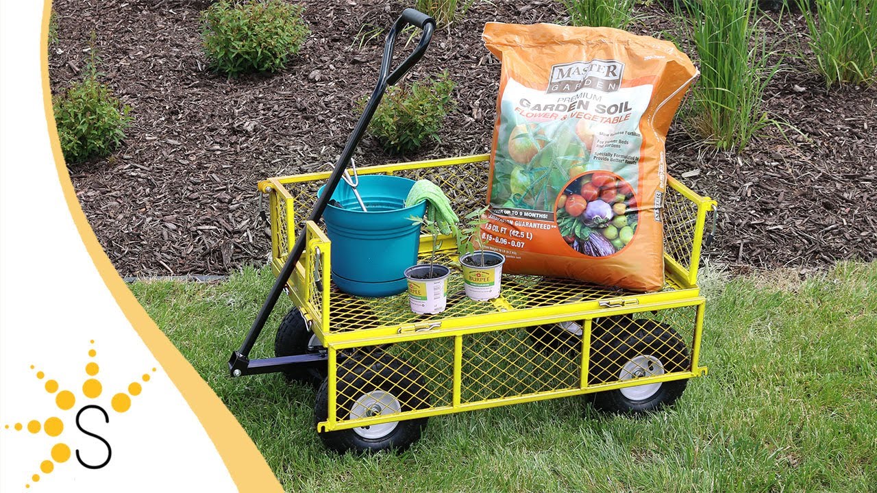 Sunnydaze Utility Cart with Removable Folding Sides, 400 Pound Weight Capacity-LW-UC438-BK