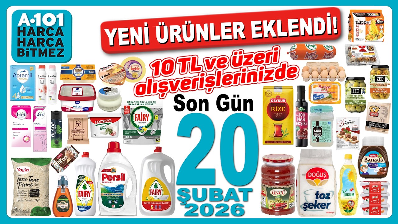 HAFTALIK İNDİRİMLER A101 KATALOĞU | KAHVALTILIK GIDA VE DETERJAN A101 SON GÜN 20 ŞUBAT İNDİRİMLERİ