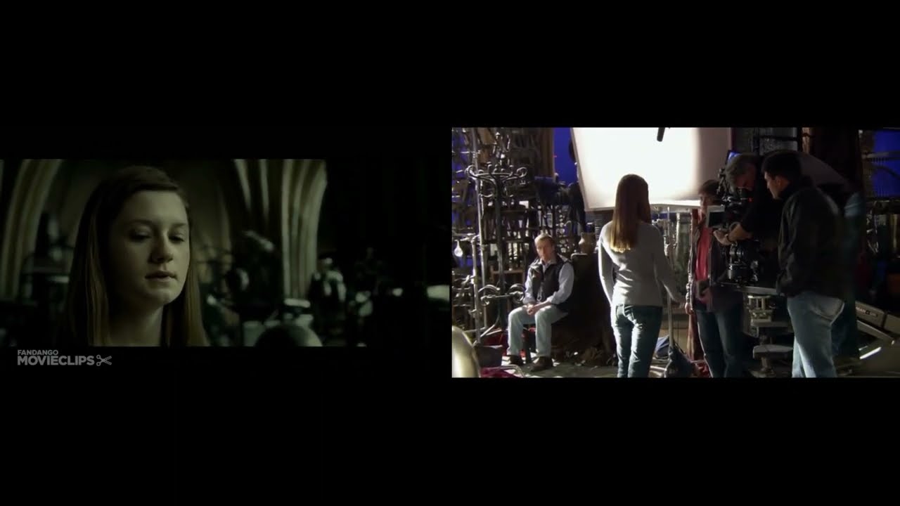 Harry and Ginny kiss Making of