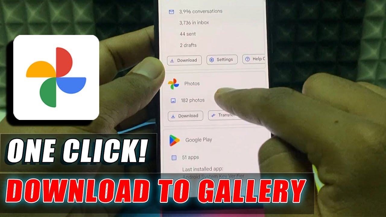 how to download all google photos to gallery at once?