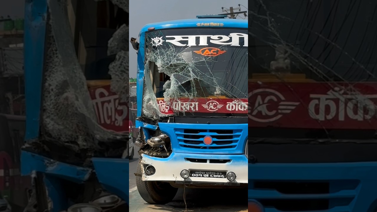 Sathi Yatayat bus accident 😢 #bus #goviral #youtubeshorts #subscribe #jbvlog #nepal