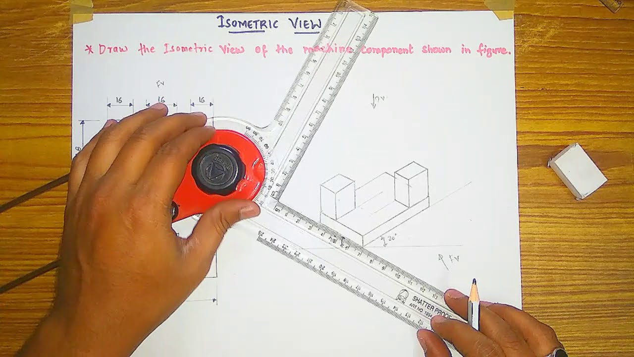 Problem 18 | Isometric view of machine components (English)by M.A.Mehboob