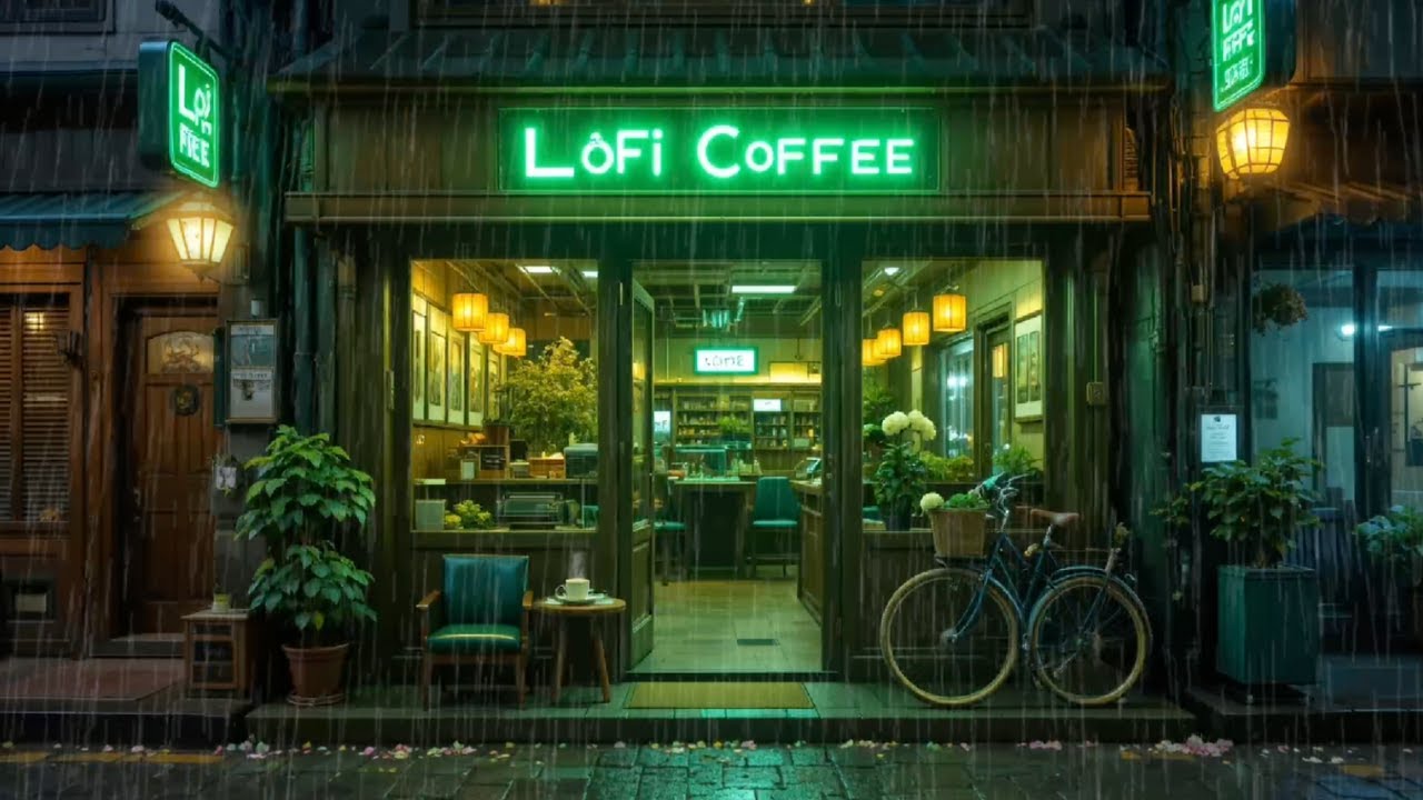 Tokyo Rain Coffee Shop Ambience ☕ Chill Lofi Beats for Deep Focus, Work & Study
