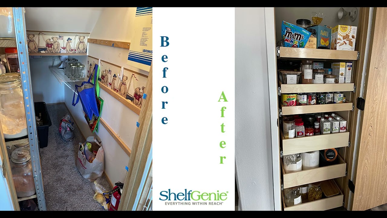 Under Stairs Pantry #beforeandafter  - ShelfGenie Short