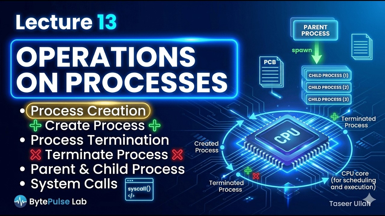 Lecture 13: Operations on Processes | Process Creation & Termination in OS