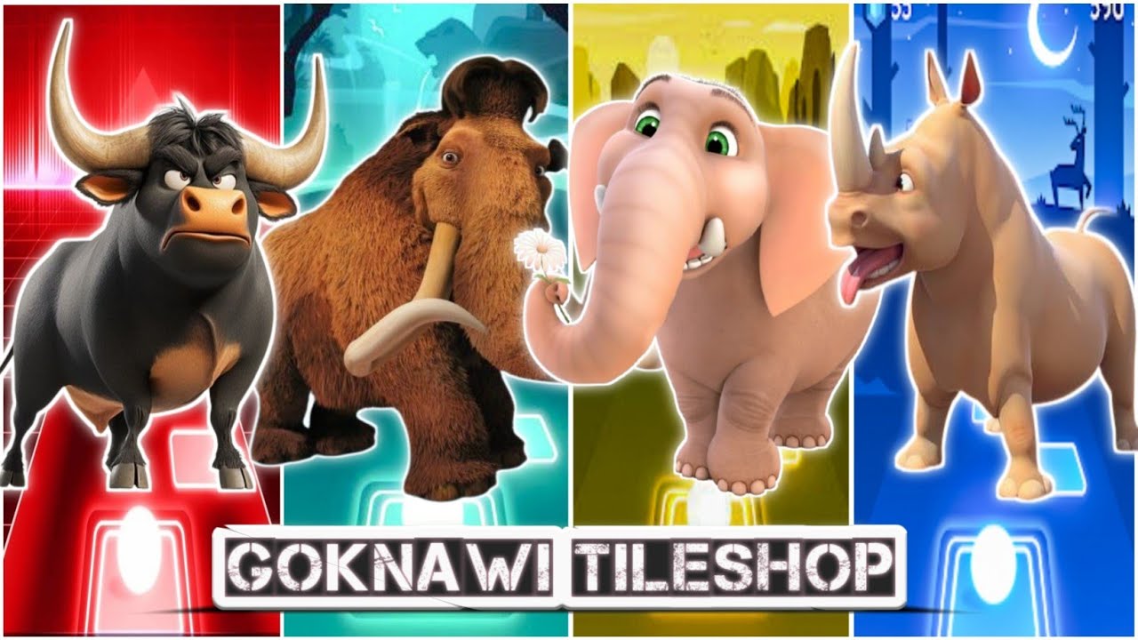 🐂Funny Maquina🆚 Funny Mammoth 🦣🆚 Funny Elephant 🐘🆚 Funny Valiente🐂|Coffin Dance Tiles