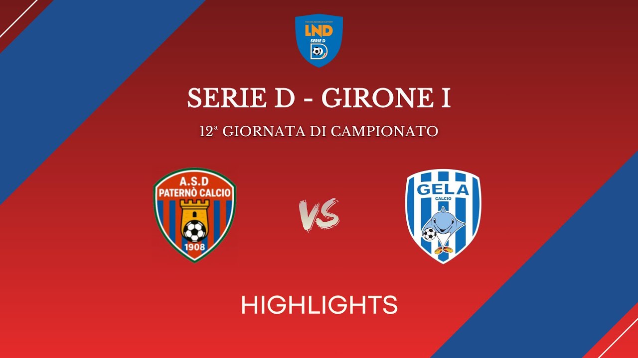Highlights Patern&ograve; Calcio - Gela Calcio | Serie D | Girone I - Giornata 12