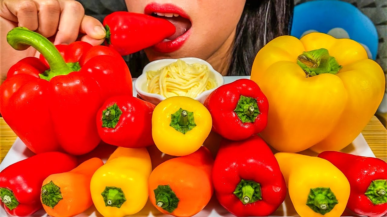 ASMR BELL PEPPERS + SWEET PEPPERS MUKBANG MASSIVE Eating Sounds