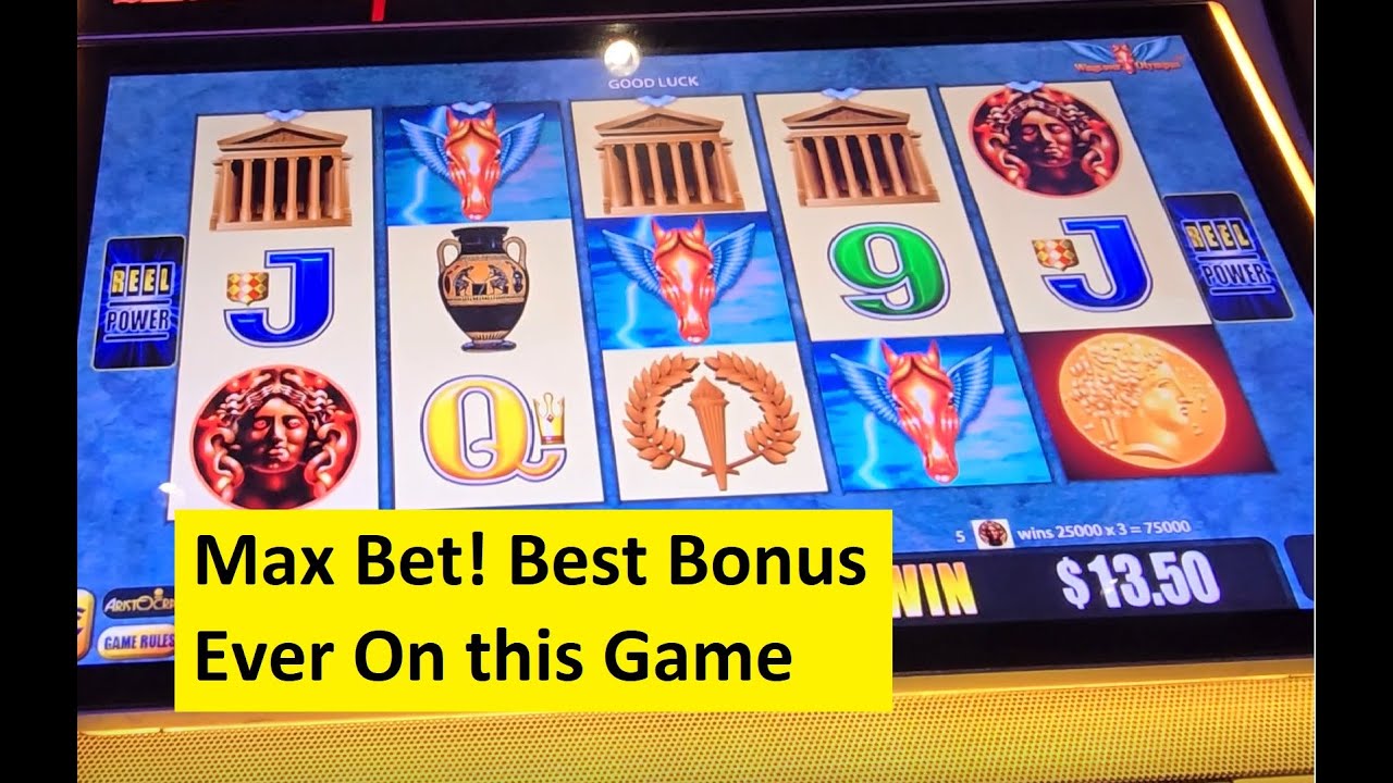 Massive!! Best Bonus Ever on Wings Over Olympus Slot  Aristocrat Game
