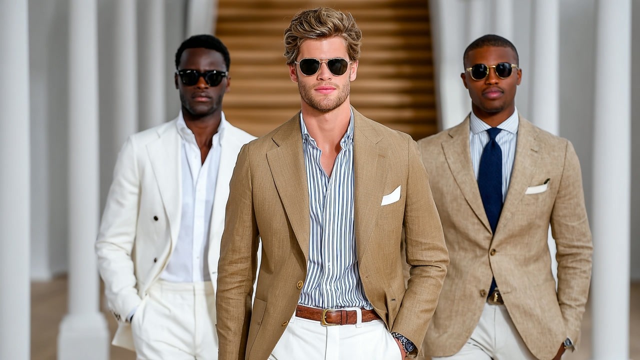 Ralph Lauren Spring/Summer 2026 Men’s Runway | Sand Beige & Champagne – Modern Summer Elegance