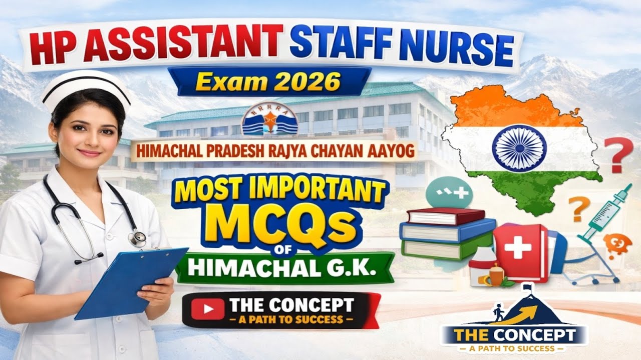 HP Assistant Staff Nurse Exam 2026 | Most Important MCQs of Himachal GK | HP Rajya Chayan Aayog 2026