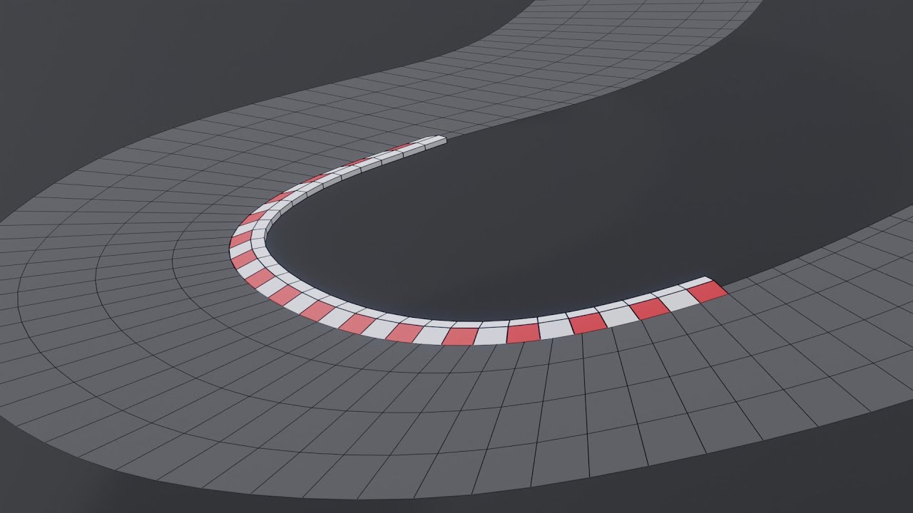 Make race track and curb in Blender