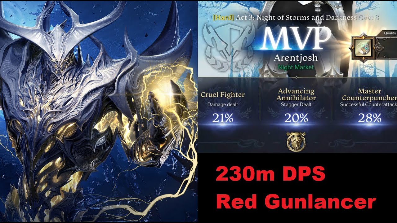 Act 3 Gate 3 - Mordum Week 2 Clear - Lone Knight (Red) Gunlancer | Lost Ark