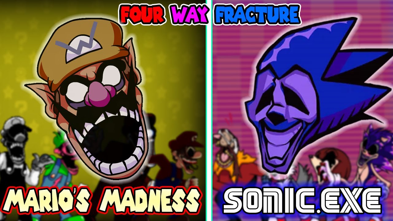 Four Way Fracture but its Mario's Madness vs Sonic.exe