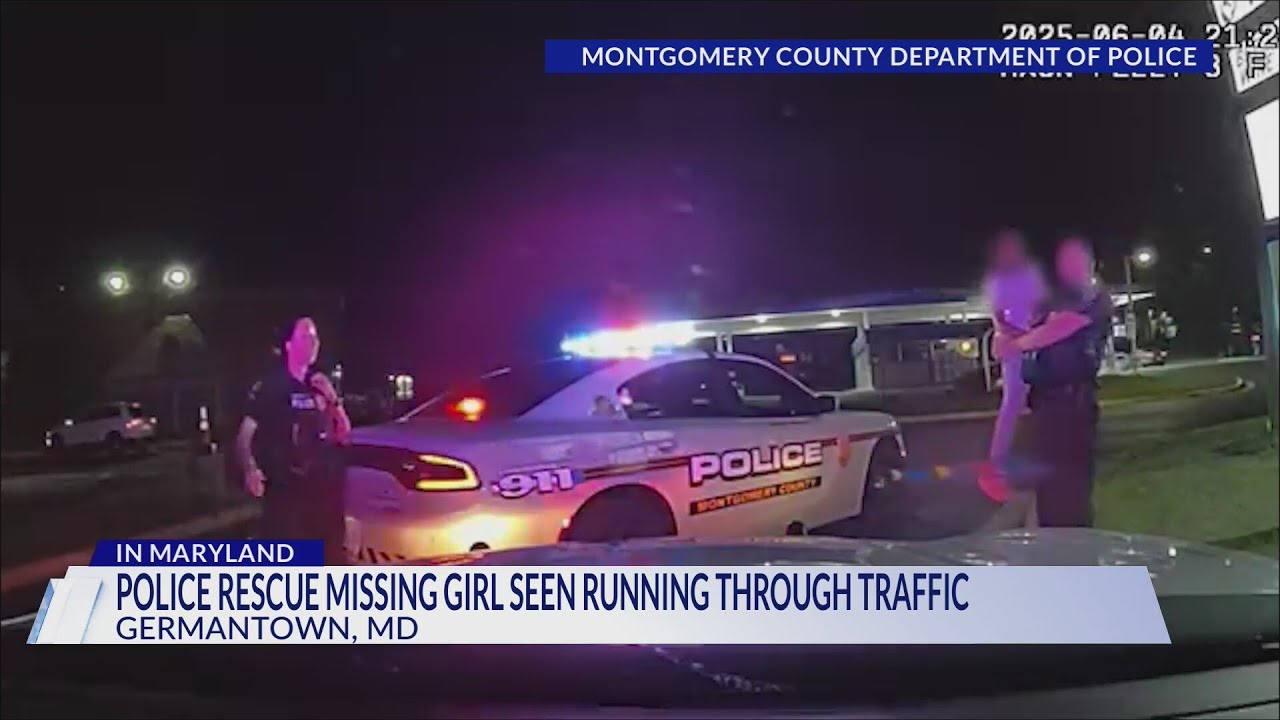 Police rescue missing girl seen running through traffic