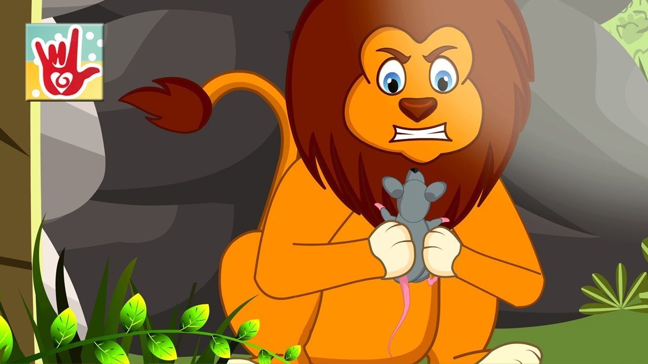 Short Stories In Sign Language | The Lion And The Mouse | Sign Language Animated Moral Story | ASL