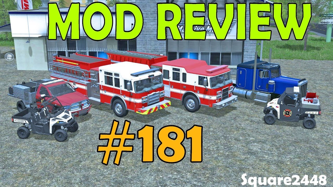 Farming Simulator 17 Mod Review #181 Polaris Ranger, Brush Truck, Fire Engines & Semi