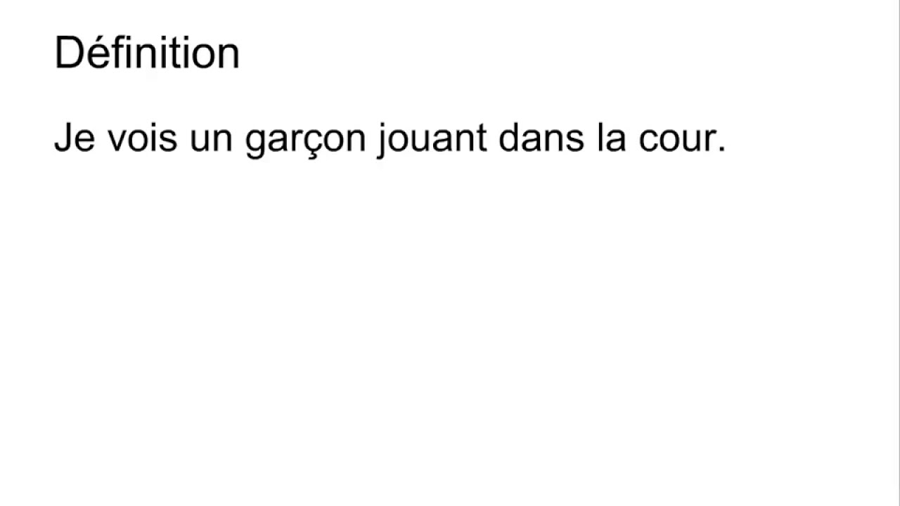 Le participe présent