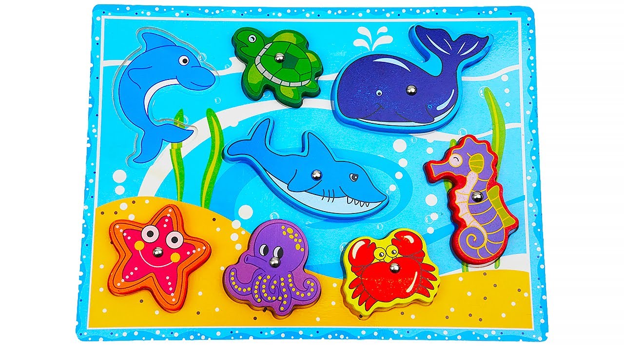 Ocean Animal Puzzle Fun 🐳🐢 Learn Sea Creature Names! | Toddler Learning Game
