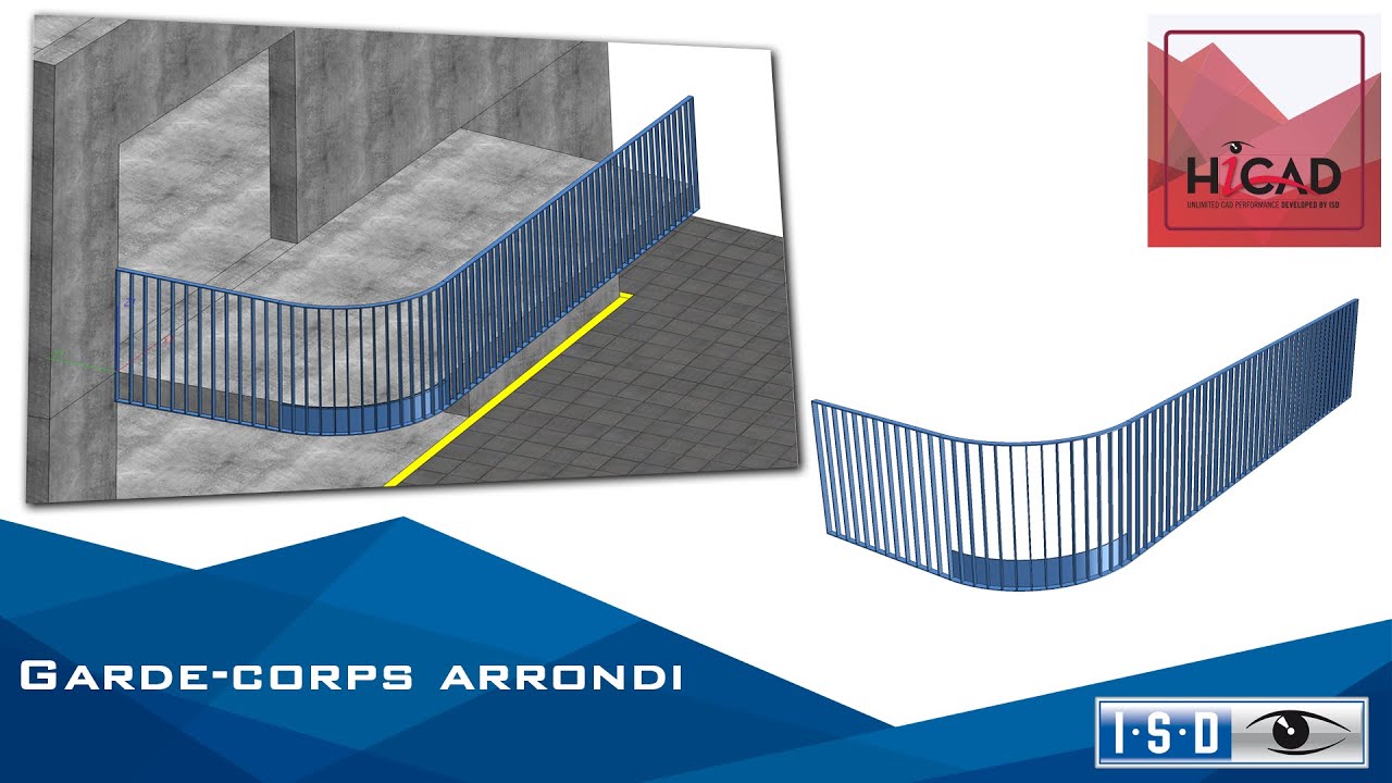 HiCAD CAO 3D intuitif et rapide garde-corps arrondi