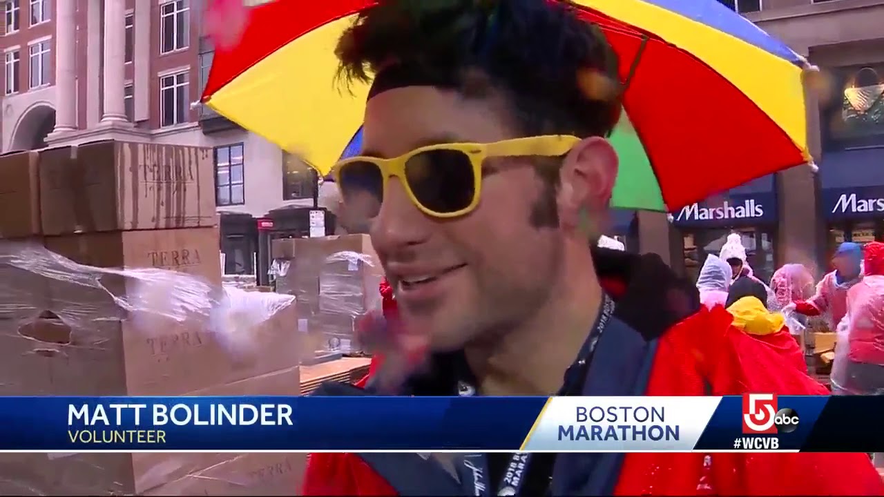 Runners, spectators brave weather for Boston Marathon