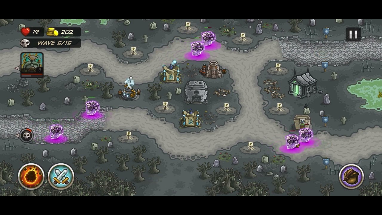 Kingdom Rush: Ancient Necropolis level on impossible difficulty 