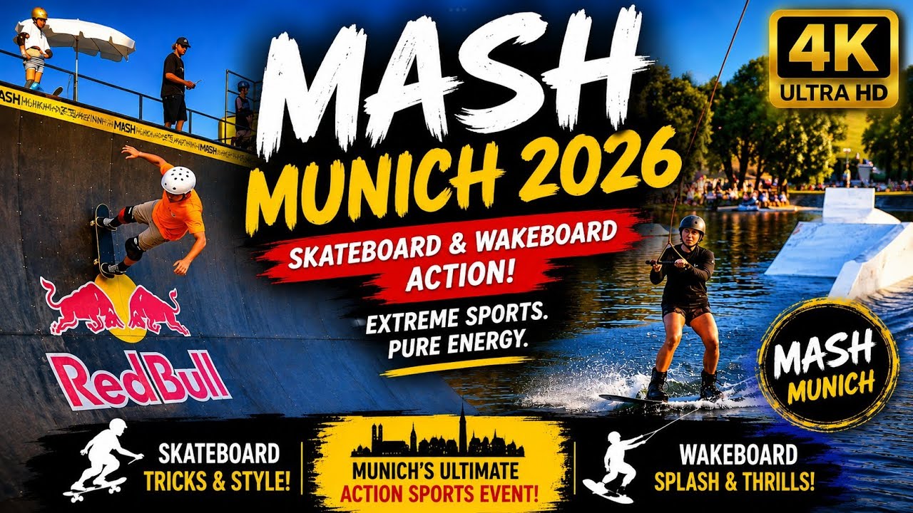 Munich MASH 2026  Skateboard & Wakeboard Highlights | Olympiapark Action Sports Festival 🇩🇪