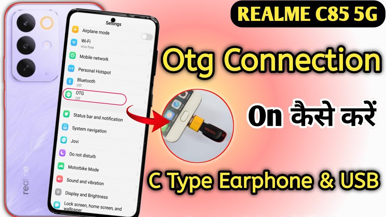 How to enable otg connection in realme c85 | realme c85 me pendrive mobile se kaise connect kare