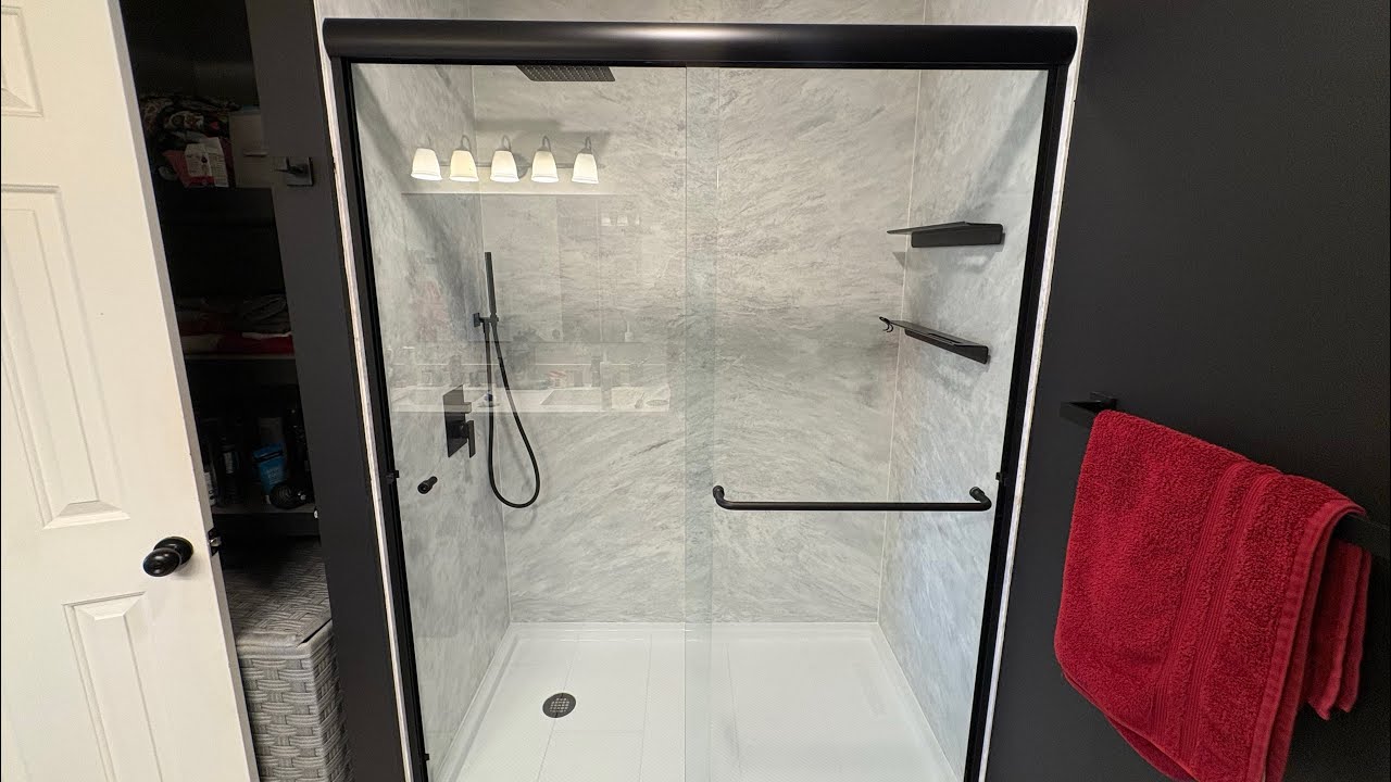 Swanstone Ice Walk-In Shower Installation in Terre Haute, IN | Time Warp Remodel