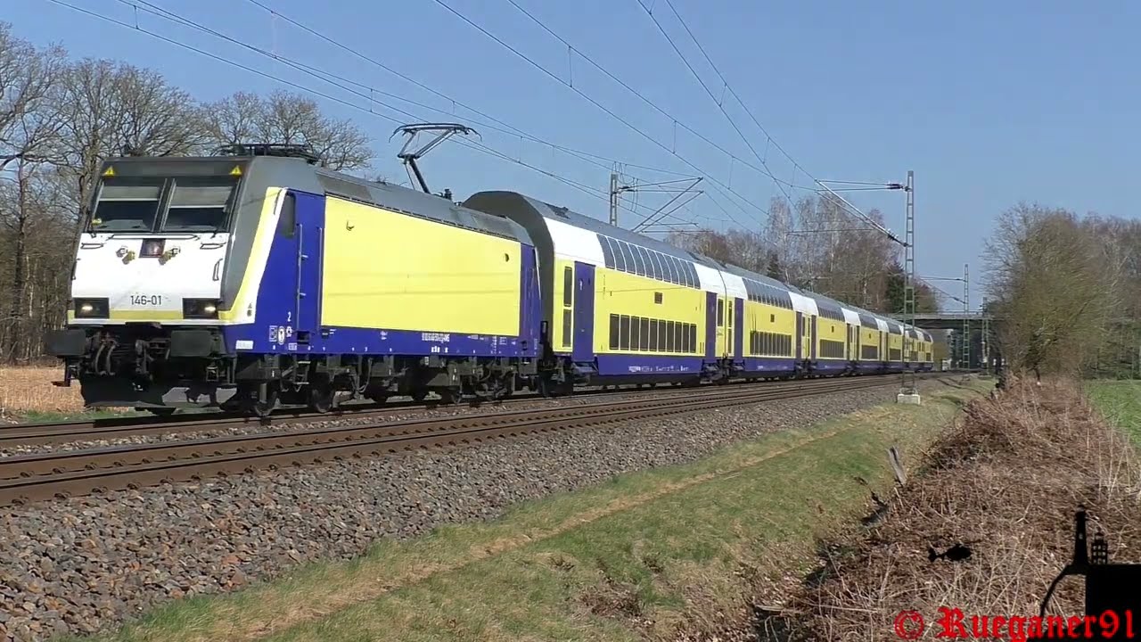[HD]  Züge auf der Rollbahn Bremen - Hamburg mit AKE Rheingold