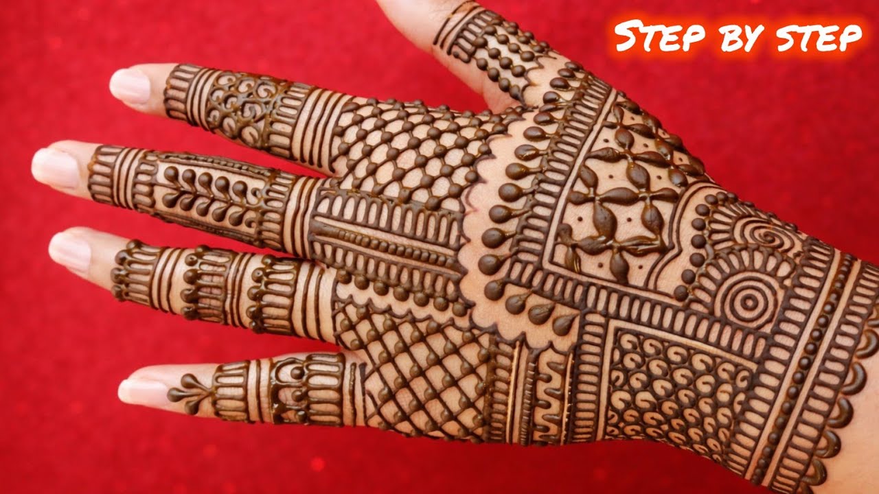 Back Hand Bridal Mehndi Design Step by Step | Full Explanation Easy & Beautiful Mehndi for Beginners