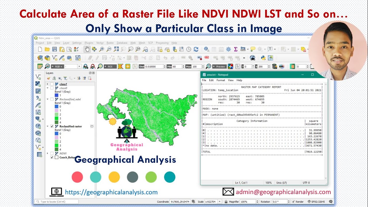 Calculate Area of a Raster File Like NDVI, NDWI, LST in QGIS || Show Only Selected Class