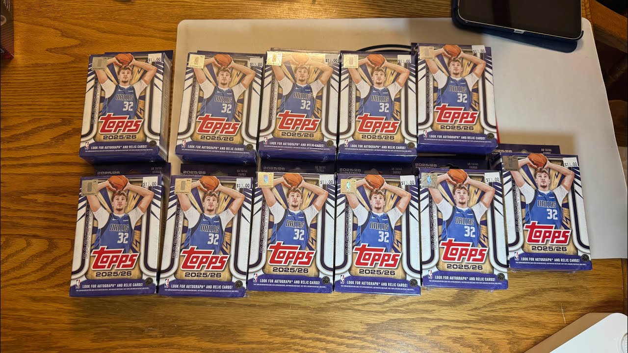 Открываем 11 ангаров с баскетбольными мячами Topps NBA сезона 2025-25 (суперредкий тираж!)