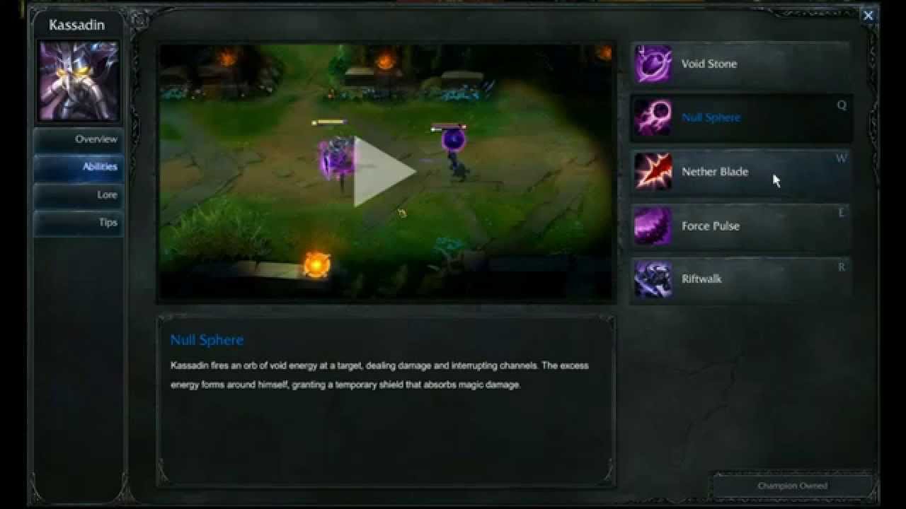 Kassadin abilities - League of Legends