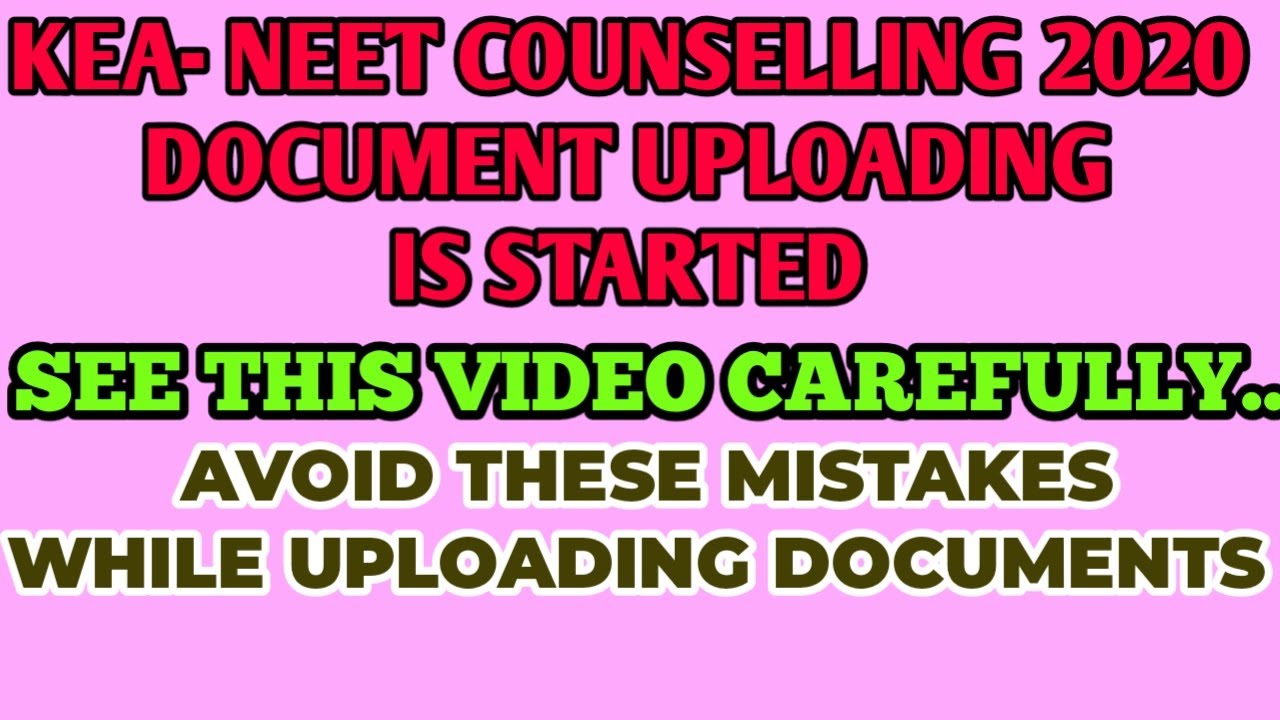DOCUMENT UPLOADING FOR NEET 2020 COUNSELLING // AVOID THESE MISTAKES NOW AND TENSION FREE LATER