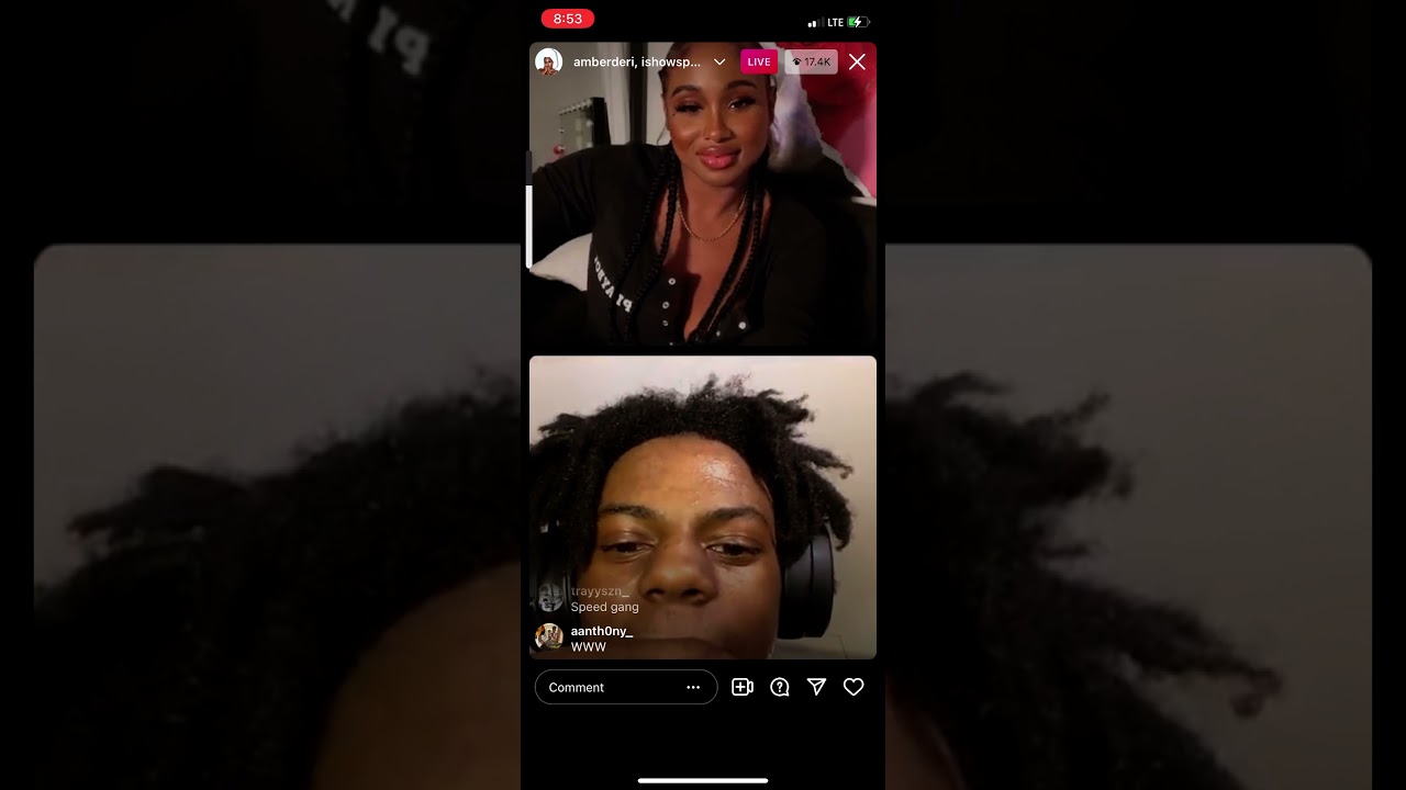 @ishospeed shoots his shot at amber deri 😱 (Instagram live) 11-10-21