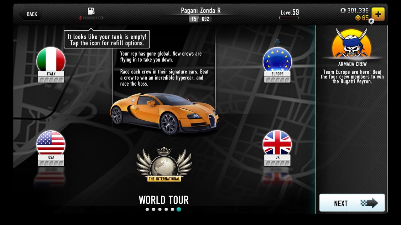 Csr racing’s World tour entry