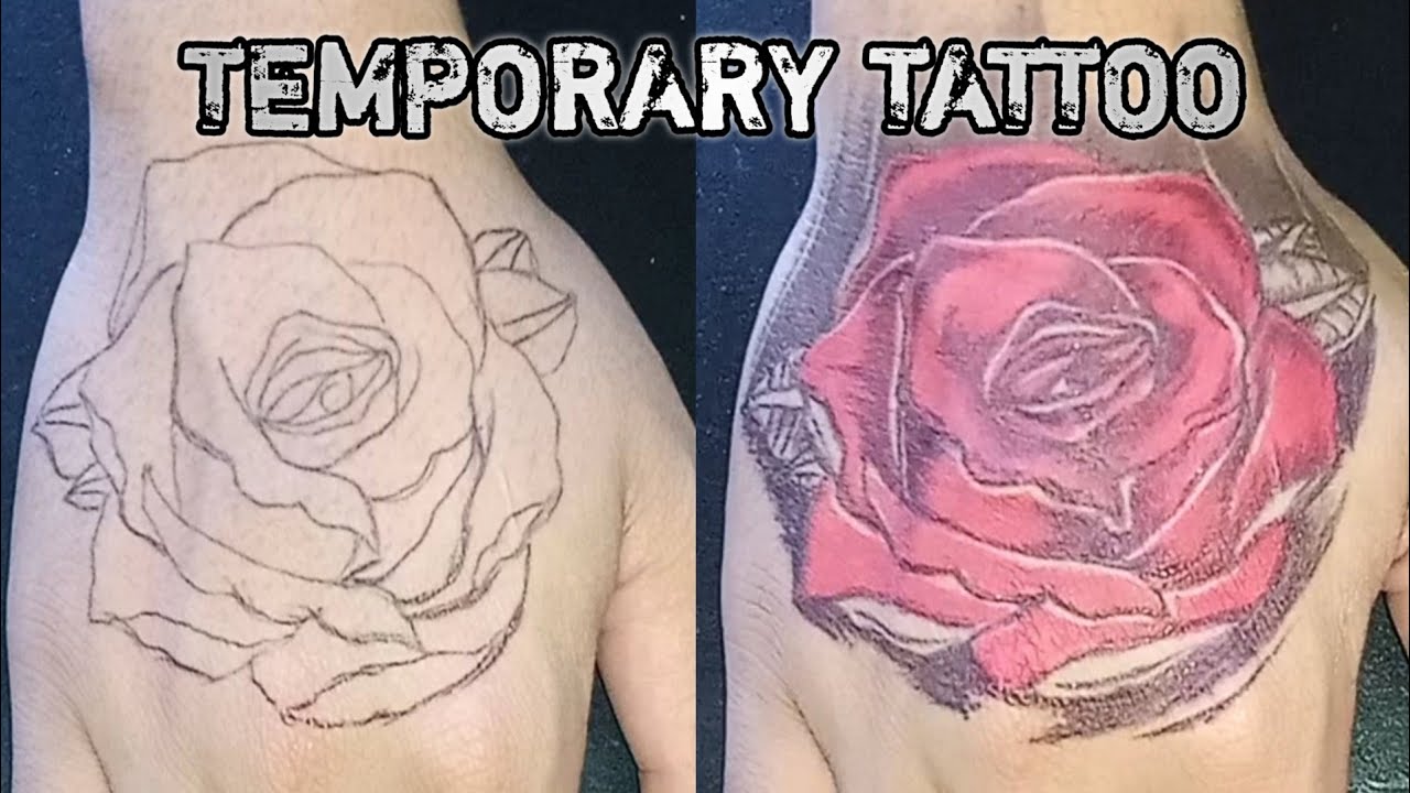 How to make a rose tattoo on a man's wrist using a pen