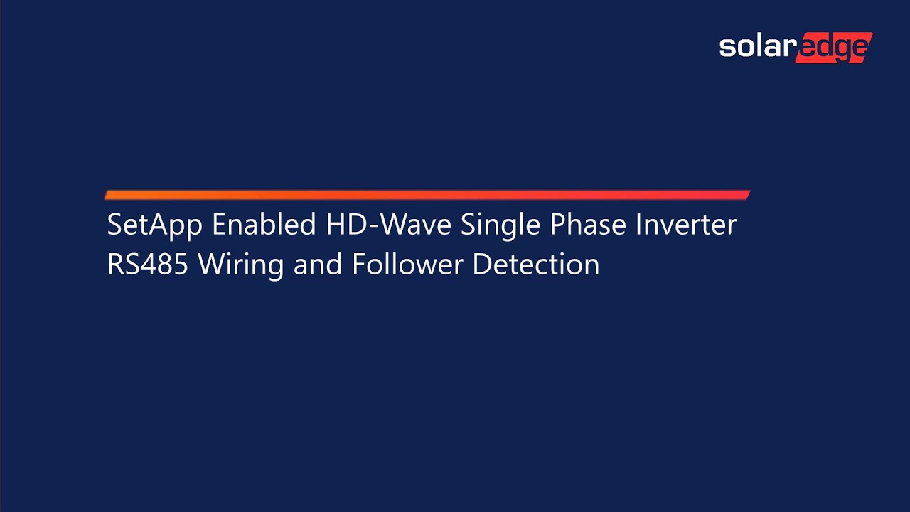 SetApp включил однофазный инвертор HD-Wave с подключением RS485 и обнаружением последователей