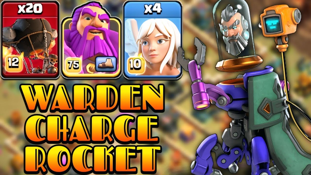 20 Rocket Balloon Attack With Grand Warden Charge Are Insane! Best Th17 War Attack Strategy | COC