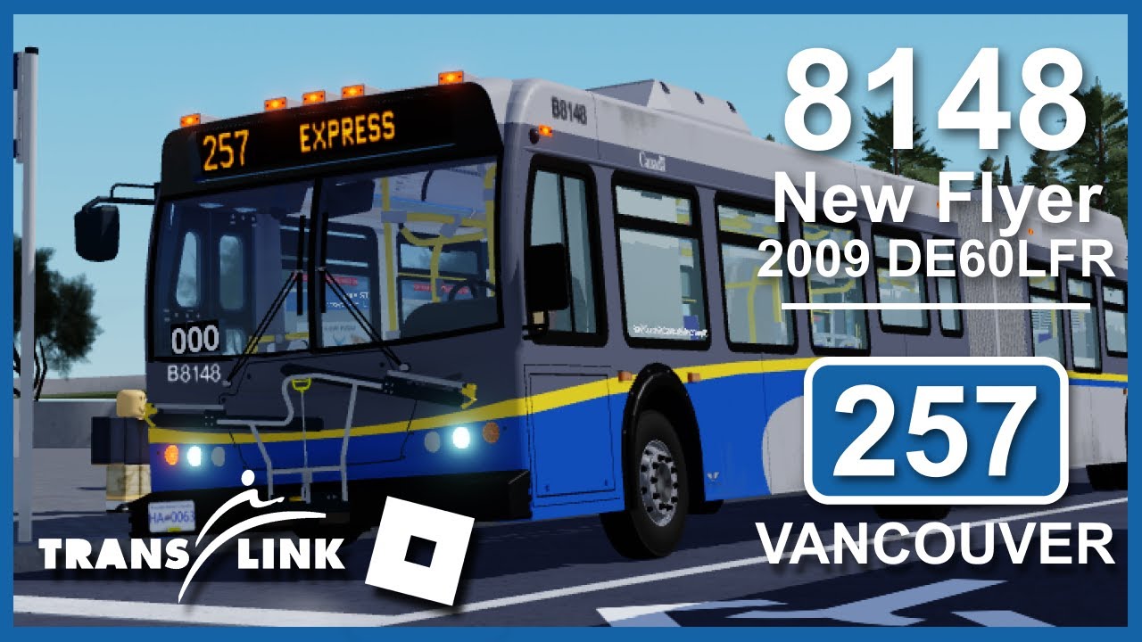 ROBLOX Driving | Translink SCBCTA · #8148 2009 New Flyer DE60LFR · 257 to Vancouver + Depot