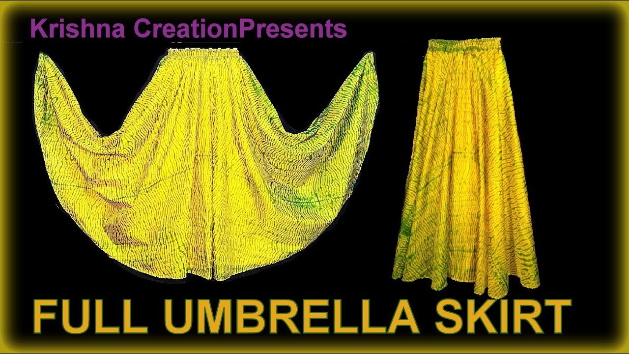 Full Umbrella Skirt || फुल अम्ब्रेला स्कर्ट || DIY From Old Saree || Krishna Creation