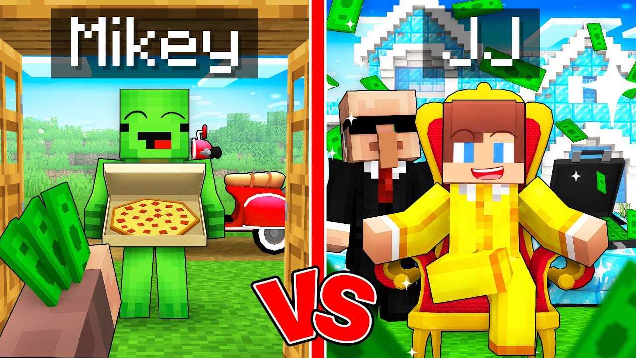 Mikey POOR vs JJ RICH Job Survival Battle in Minecraft (Maizen)
