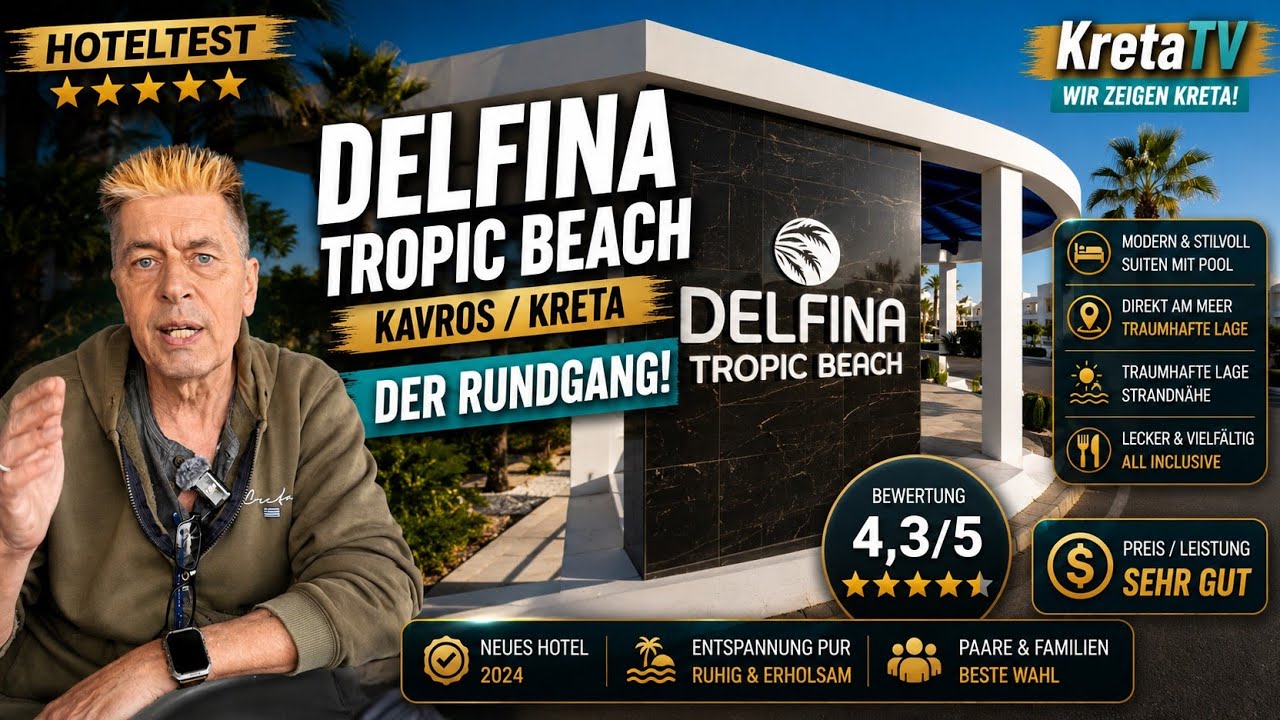 Delfina Tropic Beach in Kavros / Der Rundgang 2024  Kreta/Crete 2024  4K