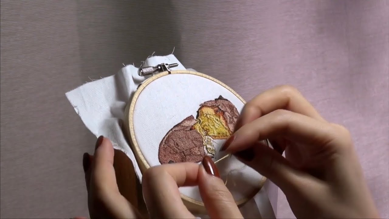 ほくほくの焼き芋が焼けるまで｜刺繍