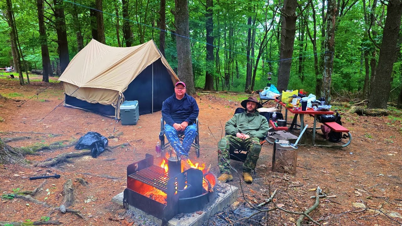 Rocky Knob Multi Day Camp In A Canvas Tent | Campfire Cooking | Father Son Weekend