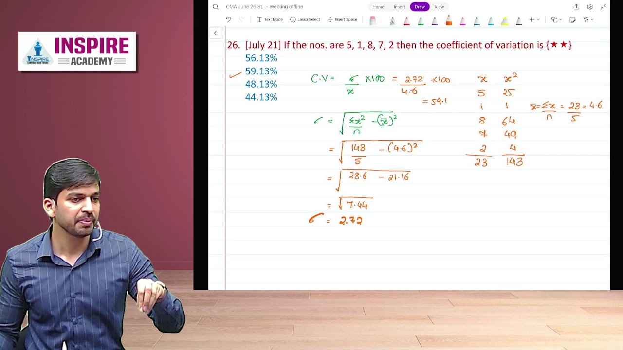 CMA Foundation Stats Lec 4 | MOD | June 26 Attempt |Prof Shubham Agarwal