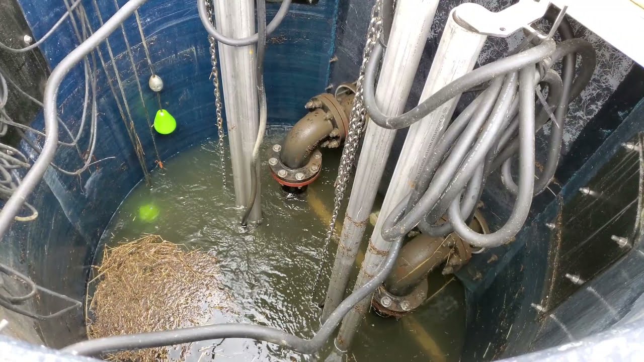 HOA County Flood Water Lift Pump Station In Action